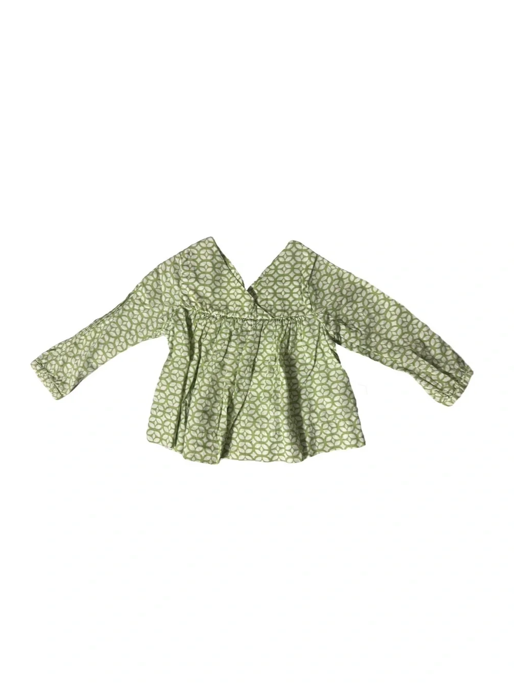 GAP Girls' Navy Floral & Light Green Printed Long-Sleeve Tops